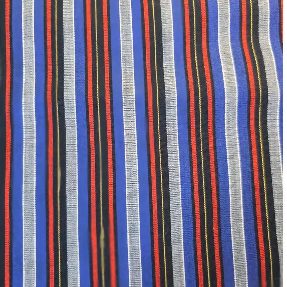 Unbranded Striped Woven Fabric Blue Red Black White 34in x 1.5yd